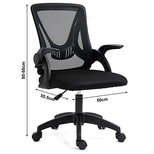 image for Blisswood Office Desk Chair, Ergonomic Mesh Chair With 90° Flip-up Ar