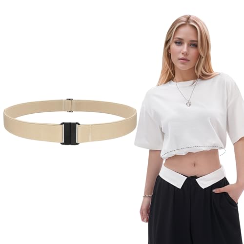 SUOSDEY Crop Top Tuck Elastic Waist Band for Tucking Shirts Adjustable Sweater Cropping Belt Shirt Tuck Band Women