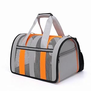 DUDUsilkly Soft-Side Cat Carrier Bag, Portable Pets Carriers For Cats Dogs，dog carrier with pet mat，dog carrier (S, Orange)