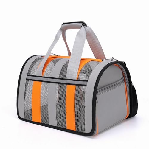 DUDUsilkly Soft-Side Cat Carrier Bag, Portable Pets Carriers For Cats Dogs，dog carrier with pet mat，dog carrier (S, Orange)