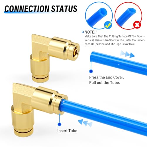 Image of TAILONZ PNEUMATIC 2PCS 1 /2 inch Tube OD DOT Elbow Out Pipe Air Fittings PV-1 /2,Push to Connect Fittings Air Brake Pipe Fittings for Cars、Trucks、Air Brake Systems、Etc.