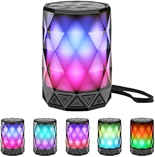 LFS Portable Bluetooth Speaker with Lights, Night Light LED Wireless Waterproof Speaker, Multicolor LED Auto-Changing, Micro SD Card TWS Stereo Support, for iPhone Samsung
