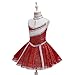Girls Fashion Ethnic Style Gymnastics Performance Party Dress Kids Sleeveless Sequin Latin Dance Costume Flowy Hem