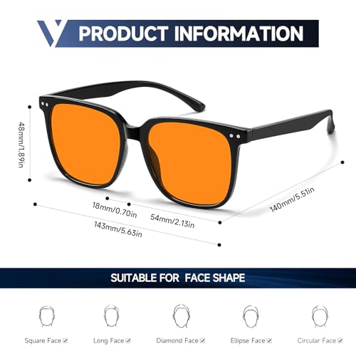 Image of Blue Light Blocking Glasses for Gaming & Computer, Anti Eyestrain Orange Tinted Lens Blue Blockers for Men & Women, Lightweight TR90 Large Frame, Relieve Fatigue & Dry Eyes