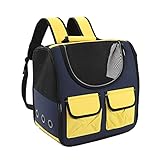 WAHEWUD Mochila para Gatos, Transportín para Gatitos, Cómodo Diseño de Malla Transpirable, Correa de Hombro Curvada de Malla en Forma de S, Mochila para Mascotas para Viajes,