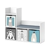 MATERIAL: Das Regal für das Kinderzimmer besteht aus pflegeleichter Spanplatte 16 mm, mit einer Melaminharzbeschichtung.