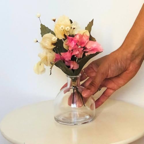 Arranjo de Flores Secas + Vaso Vidro - Petal Elegance