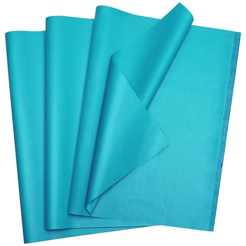 Image of Bobobag 100 Sheets Turquoise Blue Tissue Paper, 20 inch x 14 inch Tissue Paper for Gift Bags, Bulk Gift Wrapping Tissue for DIY Crafts, Birthday, Christmas and Holiday Decor