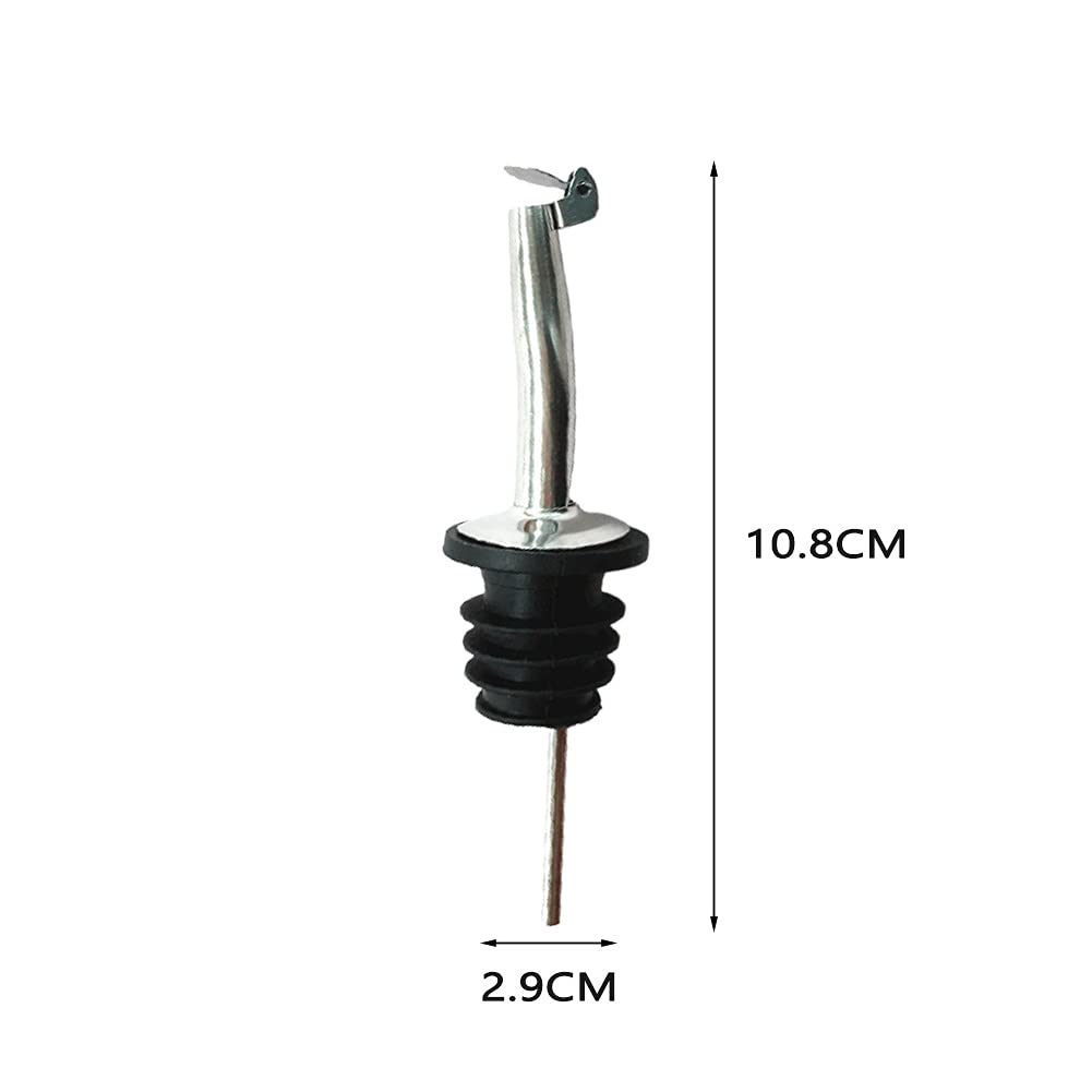 Zhioudz - 10 Versatori Per Bottiglie In Acciaio Inox Con Patta E Beccuccio Lungo - Per Vino, Liquori, Sciroppi