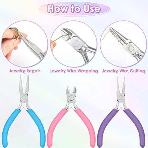 주얼리 제작용 펜치, shynek 주얼리 플라이어 세트에는 니들 노즈 플라이어, 라운드 노즈 플라이어 및 와이어 커터, 주얼리 수리, 와이어 포장, 비즈 및 공예용 주얼리 제작 도구 포함 — 사진 7