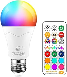 ILC żarówka Edisona E27 o mocy 12 W, ekwiwalent 85 W, zmieniająca kolor ściemniana, RGBW LED, ciepła biel 2700 K, dołączony pilot zdalnego sterowania