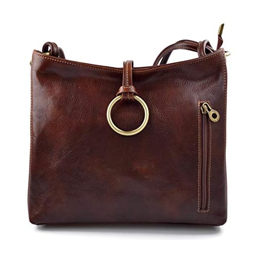 Luxury Women's Leather Handbag - Brown Shoulder Bag - Italian Made - Elegant and Stylish Women's Purse