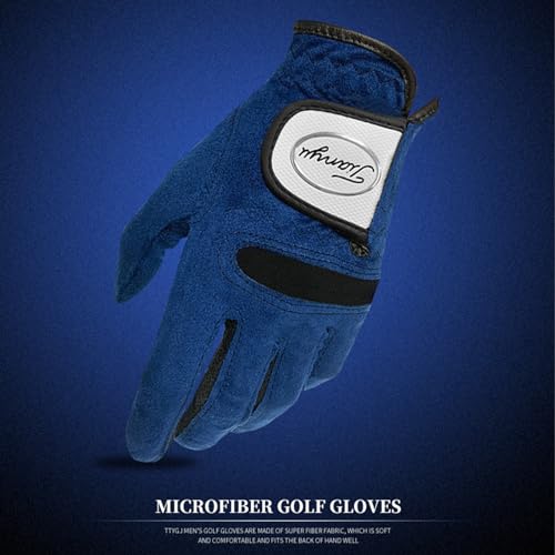 Gant de golf bleu gaucher résistant pour éviter de glisser pendant le swing