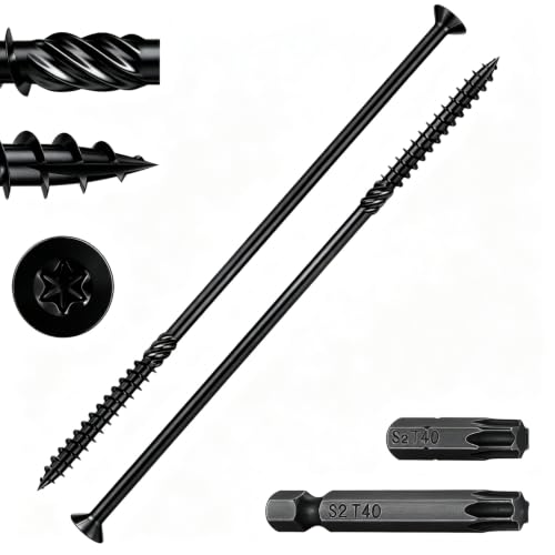 Wensilon 5/16 * 12" Black Deck Screws 13pcs 2lbs 8x300mm Lag Screws