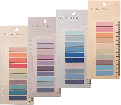 Image of Sticky Tabs Sticky Index Tabs for Annotating Books Page Markers Transparent Sticky Notes Colorful Morandi Sticky Book Tabs (4 Packs | 800 Pcs)