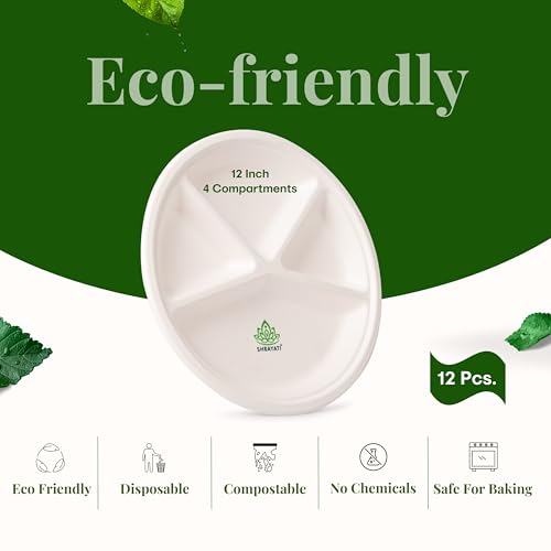 Image of Shrayati Eco - Friendly Disposable Tableware Set - Pack of 108 Pcs, Perfect for Parties, Events, Picnic, Outings and Home | Picnic Pack | Sugarcane Bagasse Combo