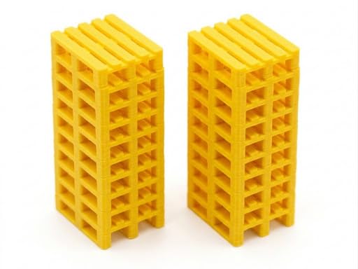 HO Scale 1:87 Euro Pallets – Set of 20 – Realistic Industrial Cargo Loads – Model Railway & Diorama Freight Scenery – Multiple Colours & Mixed Pack – Made in France (Yellow)