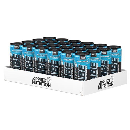 Applied Nutrition ABE Pre Workout Cans - All Black Everything Energy + Performance Drink, ABE Carbonated Beverage Sugar Free with Caffeine (Pack of 24 Cans x 330ml) (Blue Lagoon)