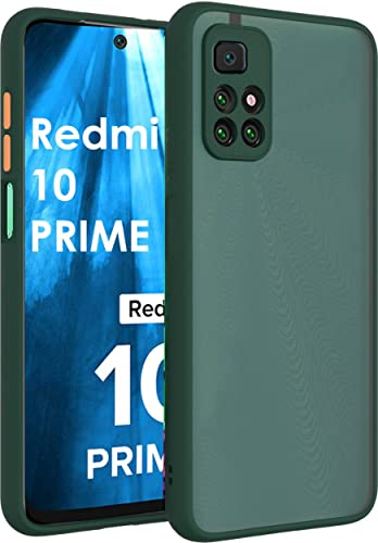 Image of Designerz Hub Transparent Military Grade Certified Clear Case - Smoke Case, Shock Absorbing Rubber, Scratch Resistant Protective Case, Drop Tested Case for Redmi 10 Prime - Green