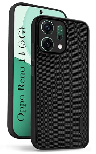 Image of Jkobi Back Cover Case for Oppo Reno14 5G | Oppo Reno 14 5G (Textured Grip Design | Micro-Fiber Cloth Inside | Slim and Light Weight | Soft Touch and Feel | Black)