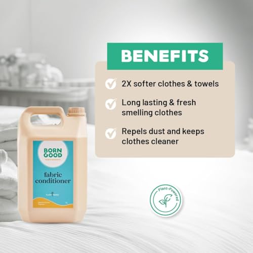 Image of Born Good Industrial Grade Natural Fabric Conditioner | Japanese Cypress | 2X Softer Clothes | Long-Lasting Freshness | Plant-Based, Biodegradable, Non-Toxic | Gentle on Fabric, Safe for Skin | 5000ml