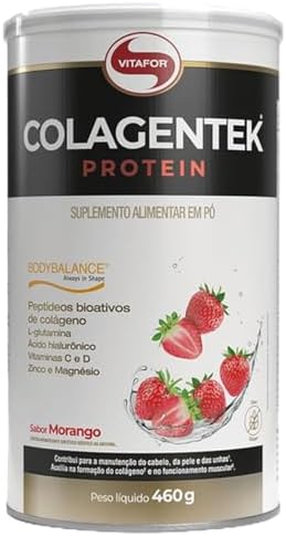 Colagentek Protein - 460g - Morango, Vitafor