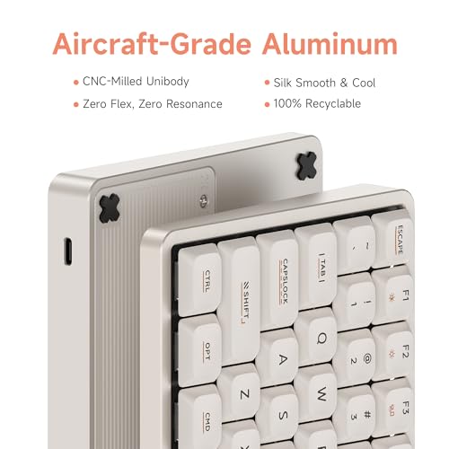 Image of IQUNIX Magi96 Pro Low-Profile Mechanical Keyboard, Creamy Keyboard with Number Pad, Wireless 96% Layout with Media Controls, Full Aluminum, Hot-Swappable, RGB Backlit, VIA Customizable (White)