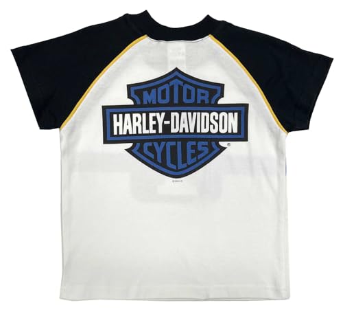 Harley-Davidson Big Boys' Racing Short Sleeve Raglan Colorblocked Tee - White2
