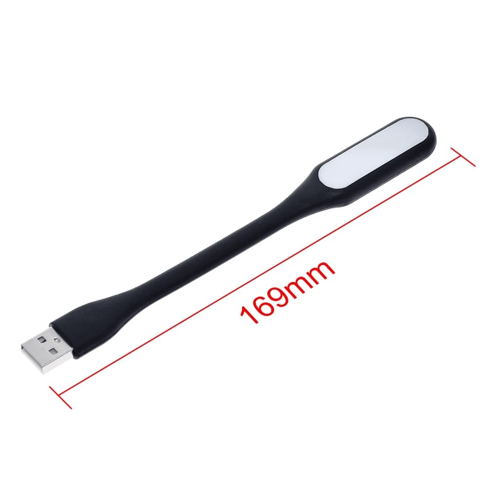 LEDBOKLI Lampada USB dimmerabile, 2,8 W, flessibile, per PC, computer, 14 LED perla, luce bianca, luminosità regolabile a 3 livelli, interruttore on/off, per laptop, power bank, nero