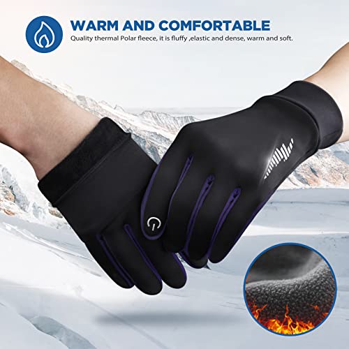 Image of SIMARI Winter Gloves for Women Men - Cold Weather Thermal Touch Screen Ski Snow Glove Liners, Non-Slip Palm & Warm Fleece Lined, for Running Cycling Driving Hiking Walking Sports Outdoor Texting Work