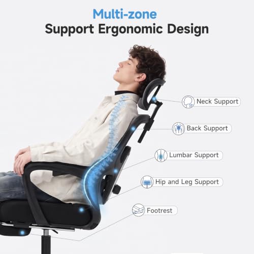 Humergo Ergonomic Office Chair w/ Footrest and Lumbar Support, 69.99 w/ 50% Off Code + 50% Off Code 00V744WF - image 5