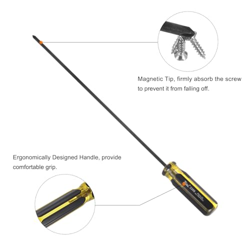 HARFINGTON 2pcs Long Phillips Screwdriver 12" Shank CR-V Cross Head Magnetic Screwdrivers for Industry and Automobile Repair, Black by HARFINGTON - Image 4