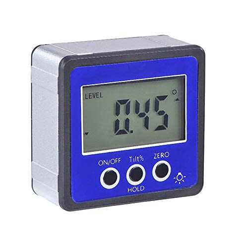Digital Angle Meter, Horizontal Angle Meter Digital Protractor Inclinometer Electronic Level Box Magnetic Base Measuring Tools Blue