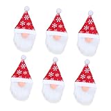 GRIRIW Fundas para Botellas de Vino con Diseño de Navideño Rojo Decoraciones Festivas para Botellas Estándar para Ambientar Fiestas