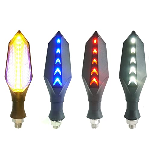 Motorcycle Led Turn Signal Lights Universal Front Rear DC 48v 52v 60v 72v Blinkers Flasher Indicator Light Turning Bulbs for Electric Motorcycles Motorbike Scooter Bicycle E-Bike Moto (Amber/Blue)