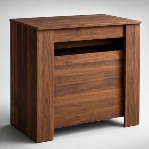 Image of Extendable Dining Table, Transformer Console to Dining Table for 12 People, Folding Space Saving Dining Room Table for Small Spaces, Walnut