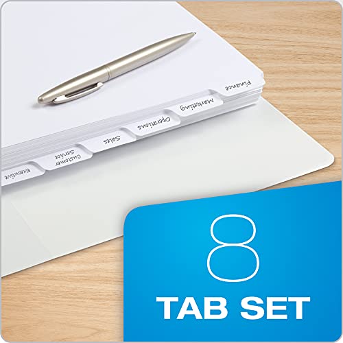 Oxford Write On Binder Dividers for 3 Ring Binder, 1/8 Cut Tabs, 3 Hole Punch Dividers in 8 Tab Sets, 80 Dividers, 10 Sets, White (89982) - Thumbnail 6