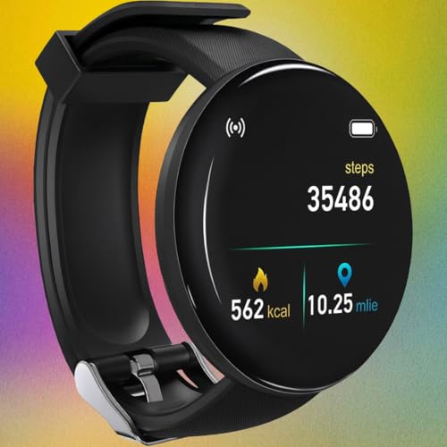 Image of Smart Watch for Men, Fitness Tracker with Step Counter, Heart Rate Monitor, Distance Tracking, Black