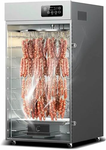 FKINGLRK Deshidratador de Alimentos Comercial, secador de Carne automático rotatorio de 1500 W con Pantalla LED táctil, para Carne Seca, Hierbas, Carne de Res, Frutas y Verduras (7,5 kg a la Vez)