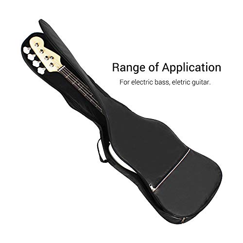 Jethrora Bolsa para baixo elétrico e guitarra mochila 20 mm acolchoada para baixo elétrico e guitarr