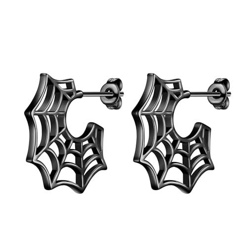 Boucles d'oreilles araignée Beautlace plaqué argent avec fermoir à tige sécurisé