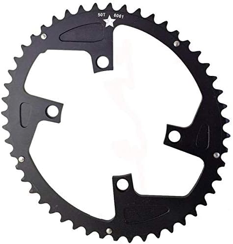 Oval SHARKTOOTH 110BCD 5-Bolt CNC Machined Alloy Black Road Chainring Increased Power Output New (52 Tooth Oval)