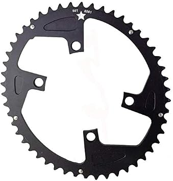 Oval SHARKTOOTH 110BCD 5-Bolt CNC Machined Alloy Black Road Chainring Increased Power Output New 52 Tooth Oval