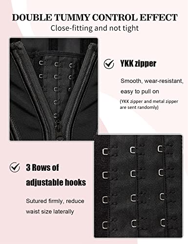 Shapshe Waist Trainer For Women, Tummy Control Sports Girdle, Workout Body Shaper With Adjustable Shoulder Strap Black #TOP4