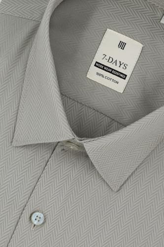 Image of 7-DAYS Premium Men's Formal Shirts - Cotton, Self-Design, Full Sleeve, Regular Fit, with Pocket, Stylish Office Shirts for Men