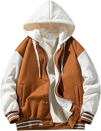 Veste d'université à capuche hommes coupe ample pour affronter le froid de l'automne outdoor