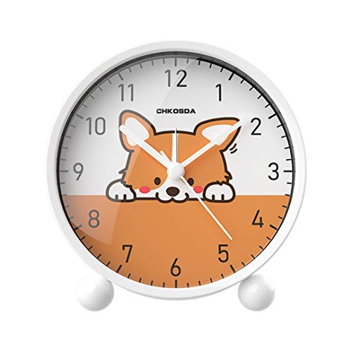 Yangoo Niños Despertador Silencioso Relojes de Cama Luz Nocturna Música Despertador Lindo Mini Reloj de Viaje Despertador de Escritorio Silencioso Despertador Regalo para Niños Niñas,A Cover