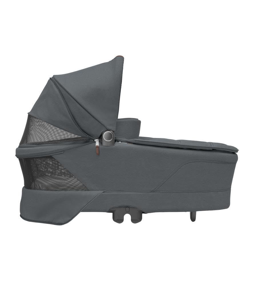 Maxi-Cosi Sense Capazo, Amplio y cómodo, colchón de Memory Foam Transpirable, Paneles ClimaFlow, inclinación SoothingSlope, Apto para Dormir de Noche, asa de Piel Vegana, Twillic Graphite