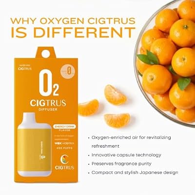 O2 Cigtrus Oxygen Inhaler Portable Energy Drink Inhale for Quick Energy, Focus & Refresh, Pocket-Size Design for Daily Boost, Pre-Workout, and Busy Days