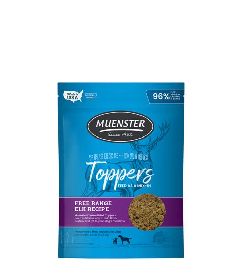 Muenster Freeze Dried Elk Powder Dog Food Topper or Mixer (8oz) - Grain Free